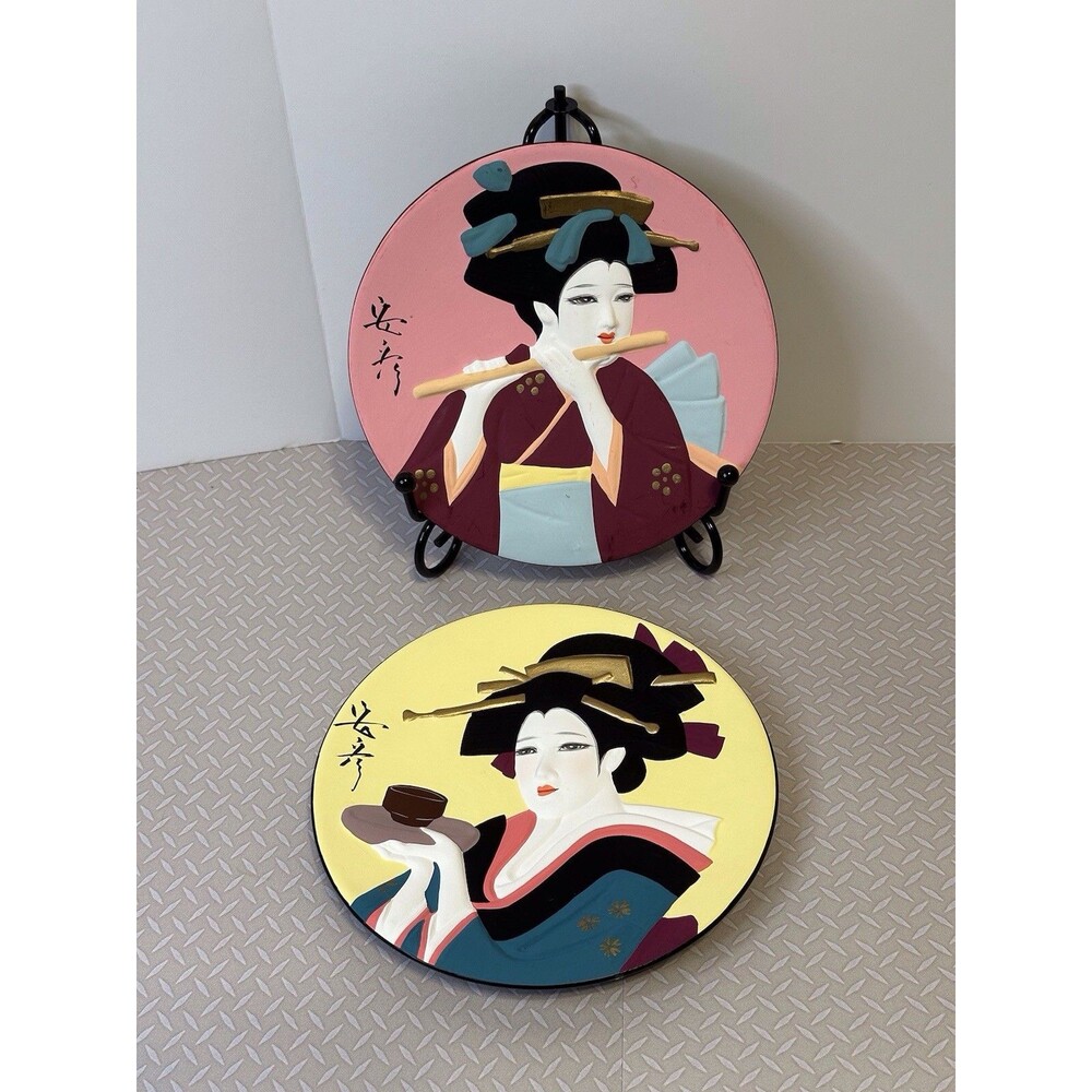 Hamilton Collection Plates the Gentle Arts of the Geisha set of 2 Vintage 5.25”